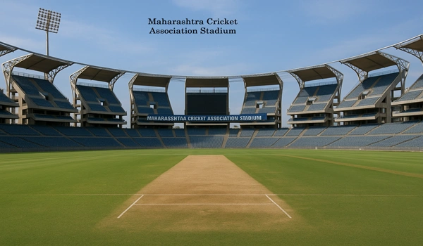 Hiranandani Mamurdi skyline near the iconic Maharashtra Cricket Association Stadium, Pune